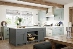 Clonmel Light Blue & Gun Metal Grey