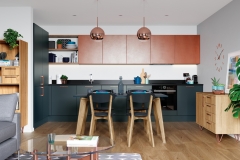 Zola Matte Marine & Ferro Copper with Rezana Light Oak