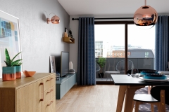 Zola Matte Marine & Ferro Copper with Rezana Light Oak