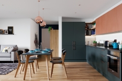 Zola Matte Marine & Ferro Copper with Rezana Light Oak